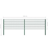 VidaXL Schuttingpaneel met palen 3,4x0,8 m ijzer groen
