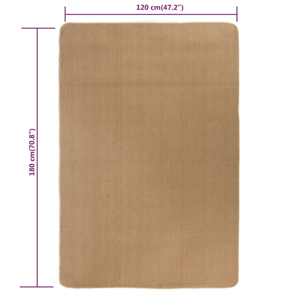 VidaXL Tapijt met latex onderkant 120x180 cm jute natuurlijk