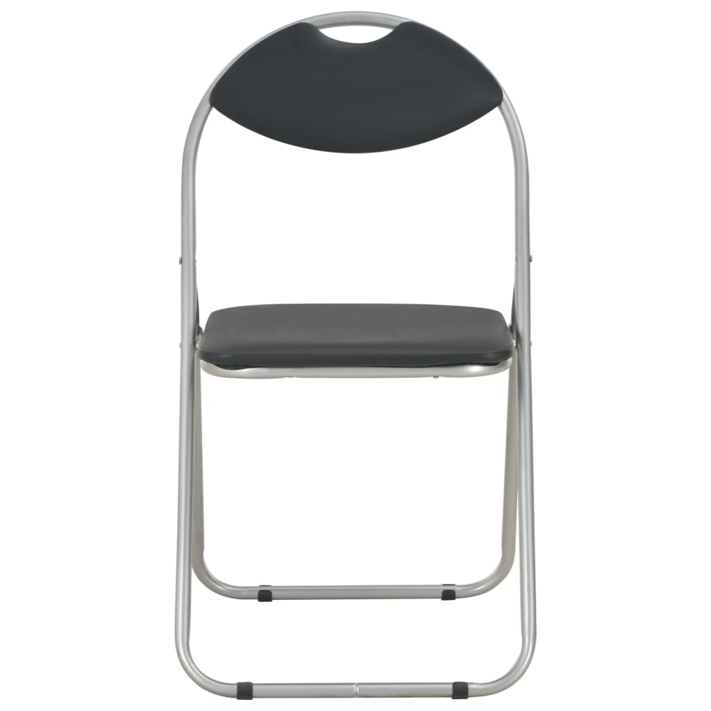 VidaXL Eetkamerstoelen inklapbaar 6 st kunstleer zwart