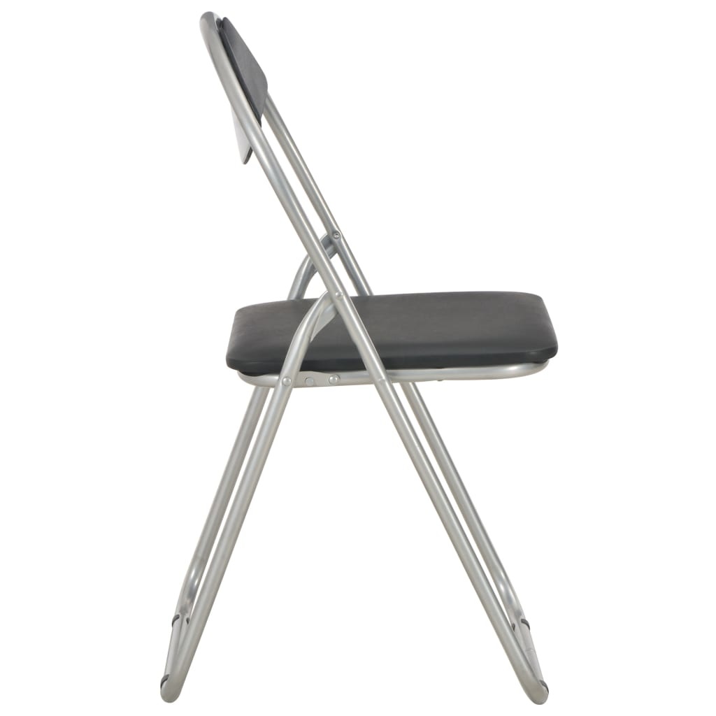 VidaXL Eetkamerstoelen inklapbaar 4 st kunstleer zwart