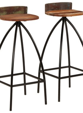 VidaXL Barkrukken 2 st massief gerecycled hout