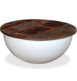 VidaXL Salontafel komvormig massief gerecycled hout wit