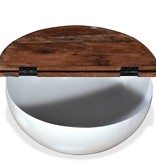 VidaXL Salontafel komvormig massief gerecycled hout wit