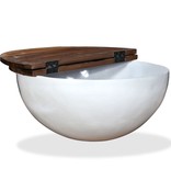 VidaXL Salontafel komvormig massief gerecycled hout wit