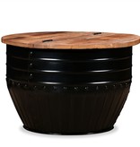 VidaXL Salontafel tonvormig massief gerecycled hout zwart