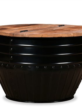 vidaXL Salontafel tonvormig massief gerecycled hout zwart
