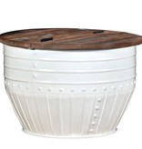 VidaXL Salontafel tonvormig massief gerecycled hout wit