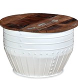 VidaXL Salontafel tonvormig massief gerecycled hout wit