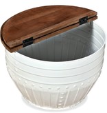 VidaXL Salontafel tonvormig massief gerecycled hout wit