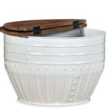 VidaXL Salontafel tonvormig massief gerecycled hout wit