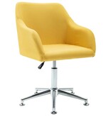 VidaXL Eetkamerstoelen draaibaar 6 st stof geel