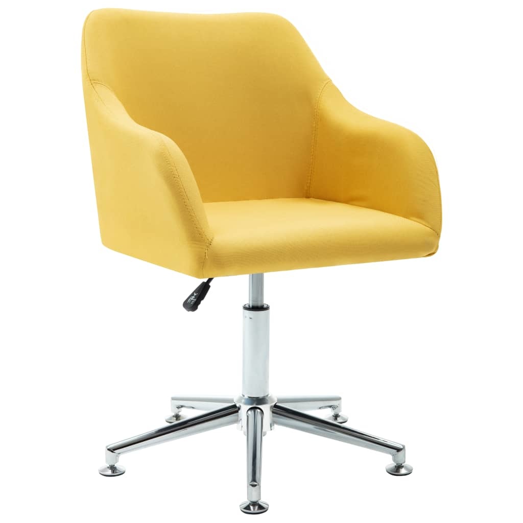 VidaXL Eetkamerstoelen draaibaar 6 st stof geel