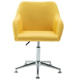 VidaXL Eetkamerstoelen draaibaar 6 st stof geel