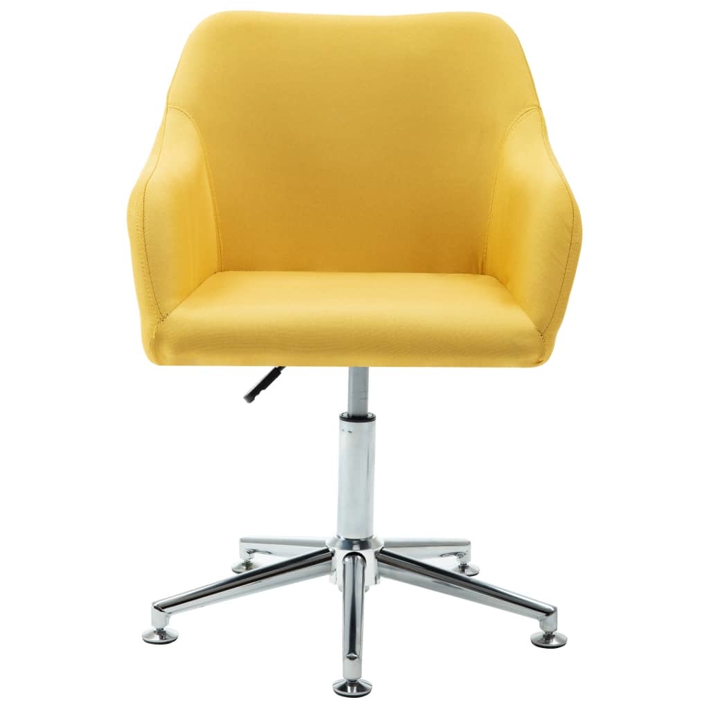 VidaXL Eetkamerstoelen draaibaar 6 st stof geel