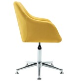 VidaXL Eetkamerstoelen draaibaar 6 st stof geel