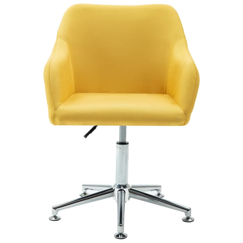 VidaXL Eetkamerstoelen draaibaar 4 st stof geel