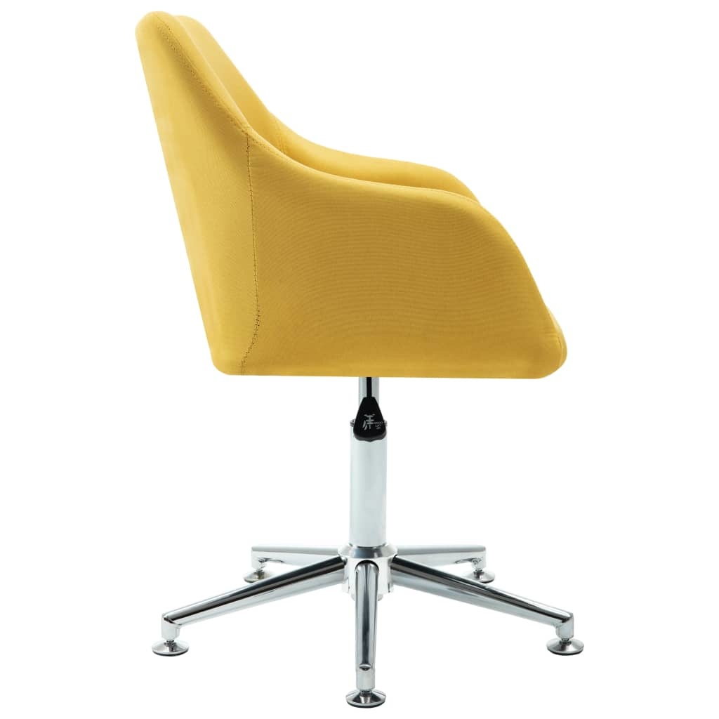 VidaXL Eetkamerstoelen draaibaar 4 st stof geel
