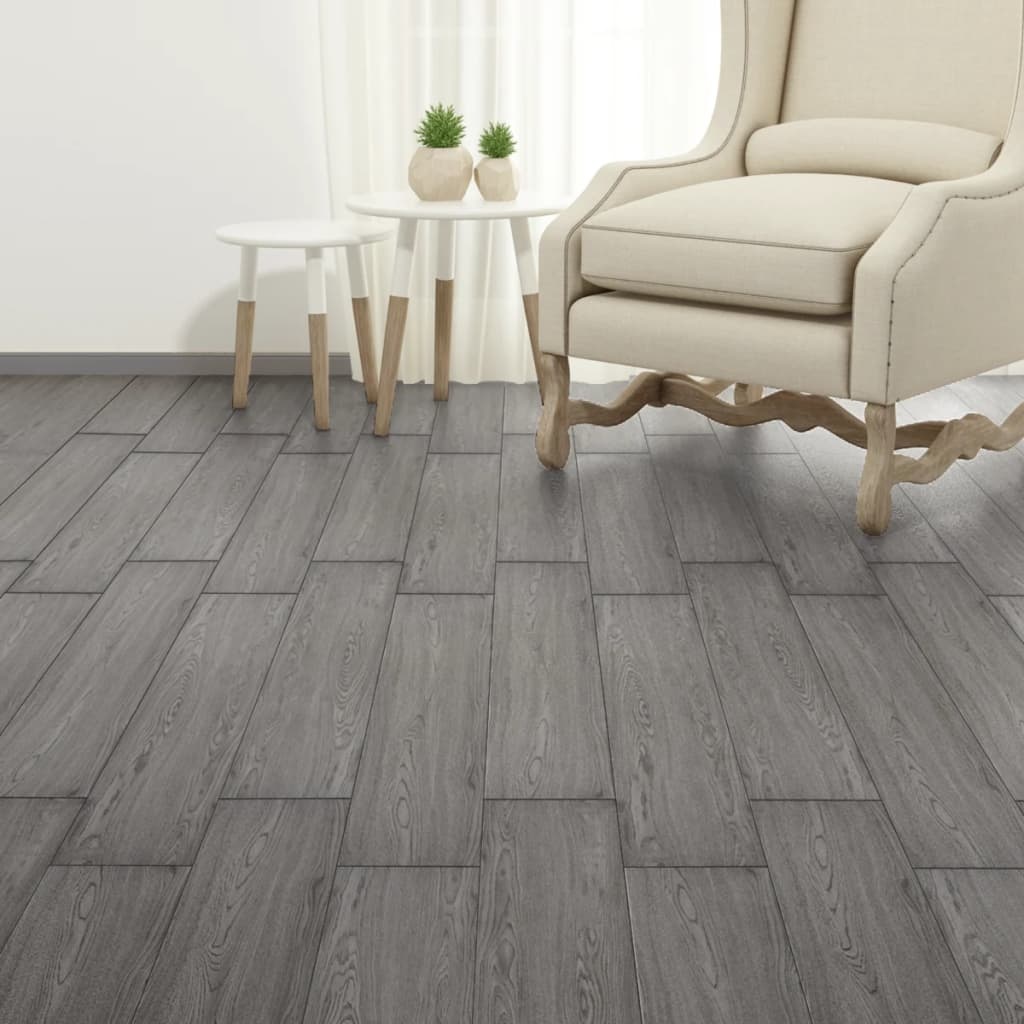 VidaXL Vloerplanken zelfklevend 5,02 m² 2 mm PVC donkergrijs