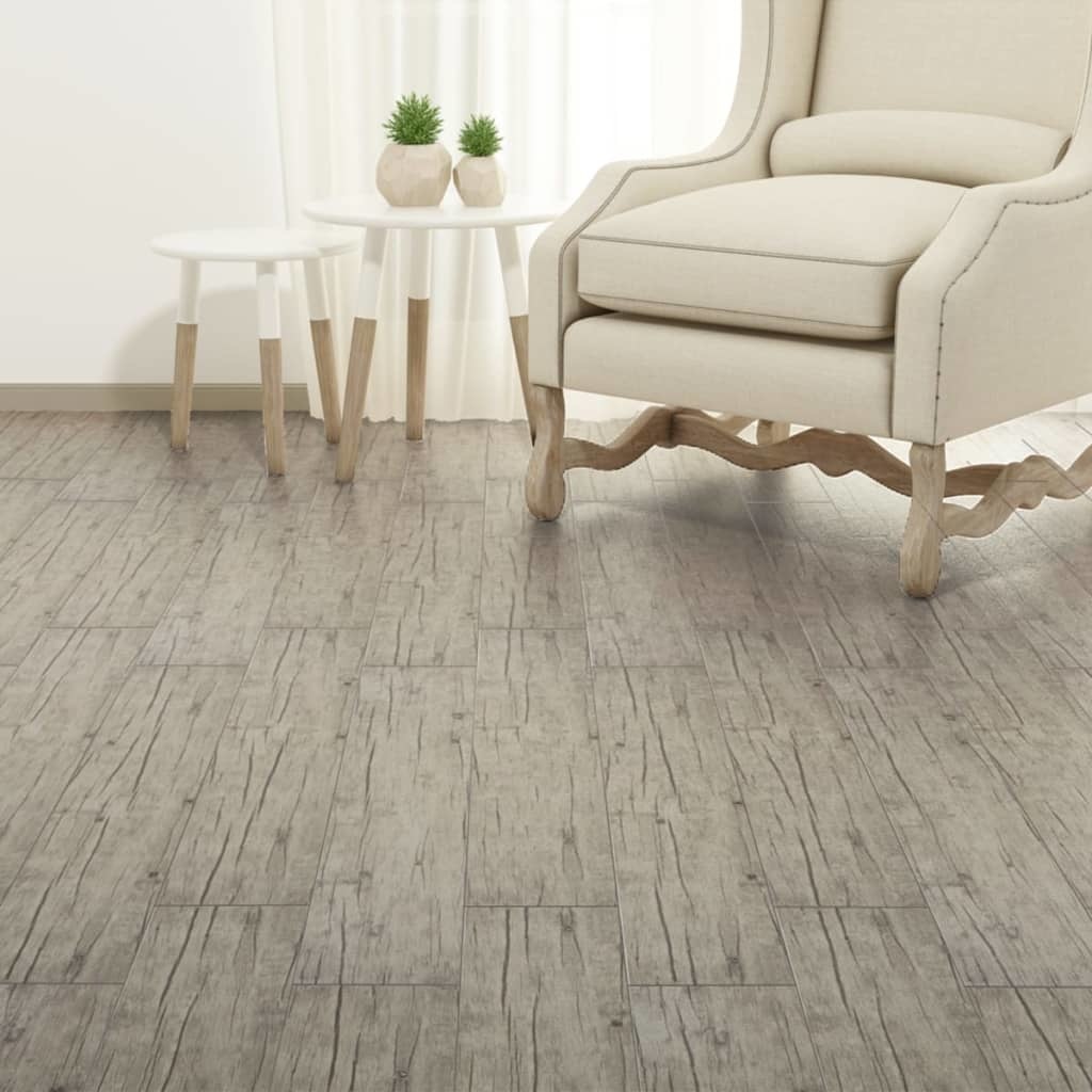 VidaXL Vloerplanken zelfklevend 5,02 m² 2 mm PVC washed eiken