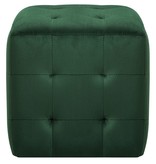 vidaXL Poef 2 st 30x30x30 cm fluweel groen