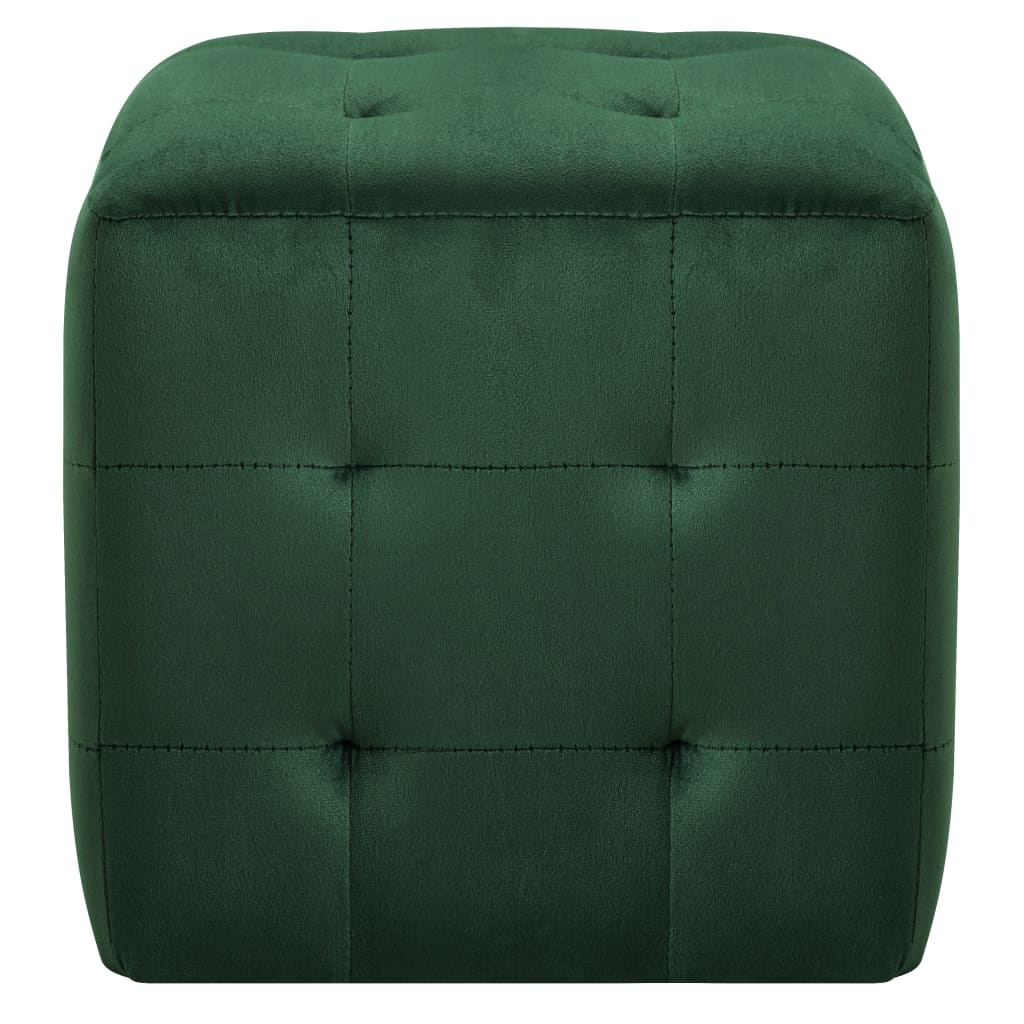 vidaXL Poef 2 st 30x30x30 cm fluweel groen