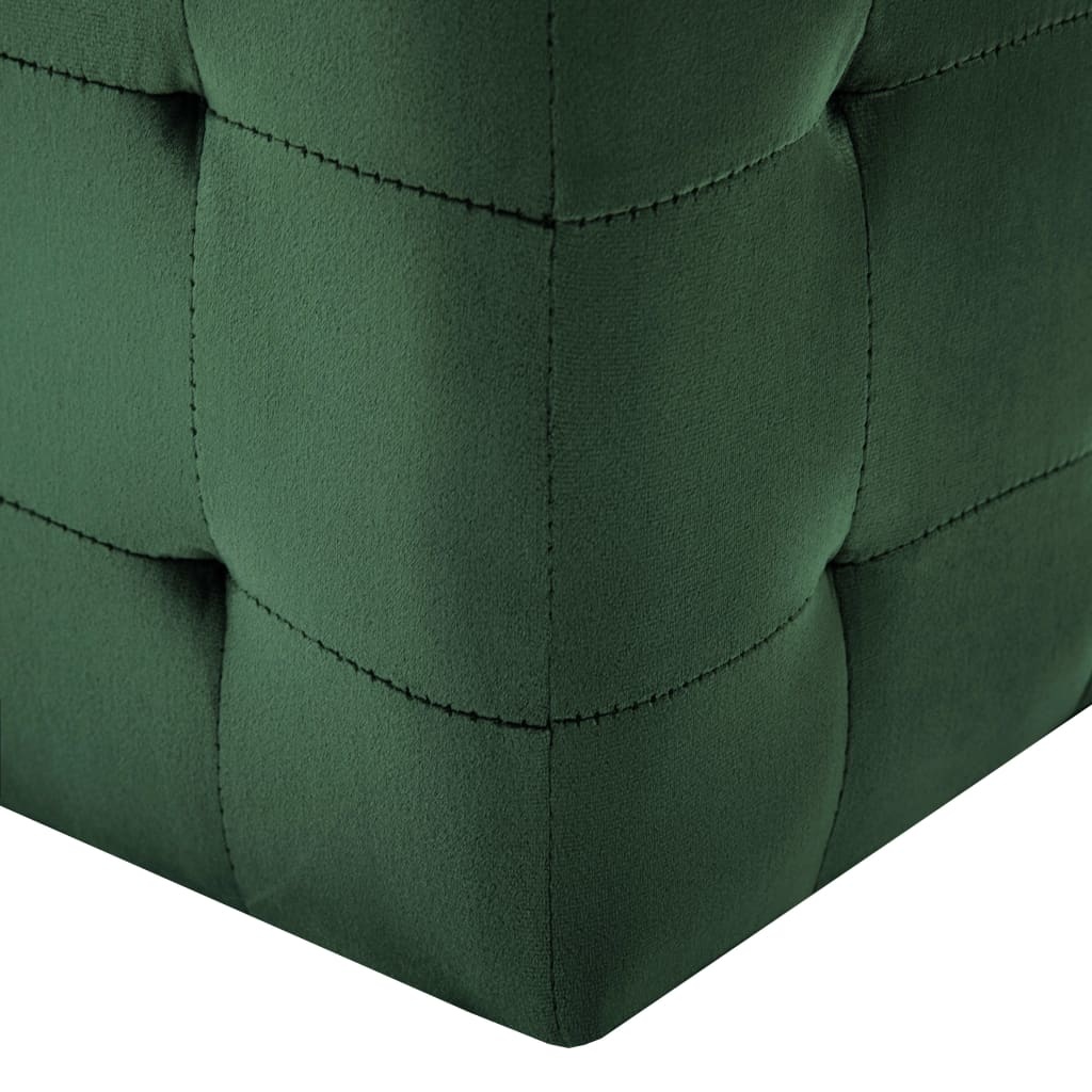 vidaXL Poef 2 st 30x30x30 cm fluweel groen