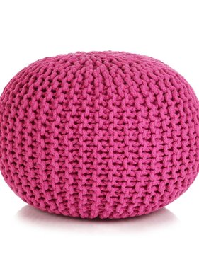 VidaXL Poef handgebreid 50x35 cm katoen roze