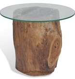 VidaXL Salontafel 50x40 cm teakhout en glas