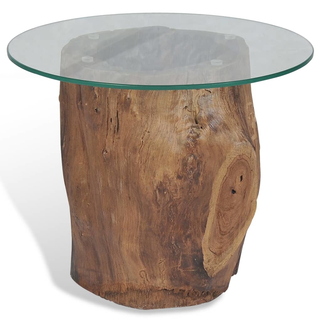 VidaXL Salontafel 50x40 cm teakhout en glas
