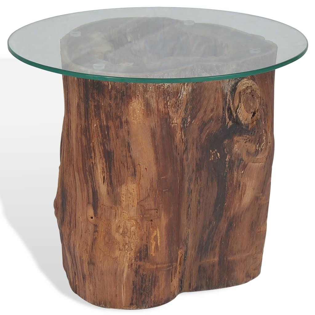 VidaXL Salontafel 50x40 cm teakhout en glas