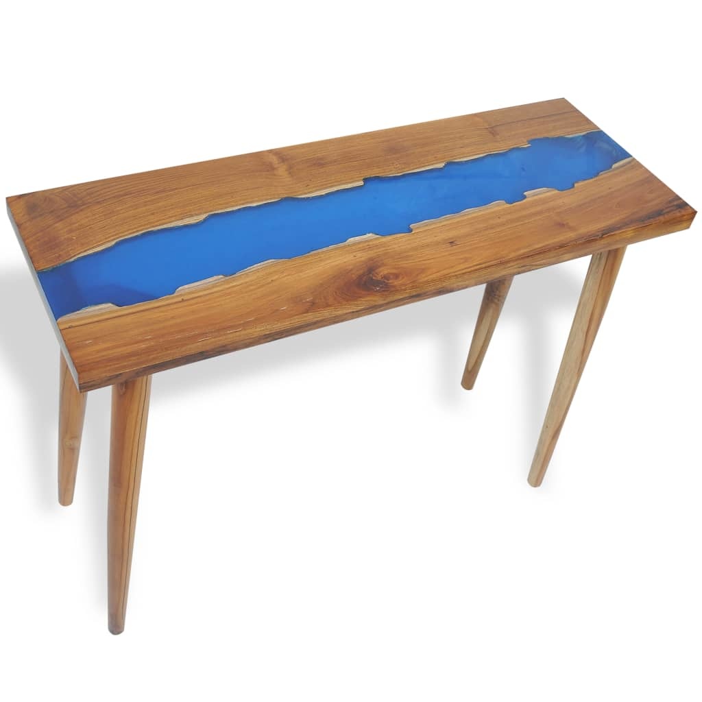 vidaXL Wandtafel 100x35x75 cm teakhout en hars