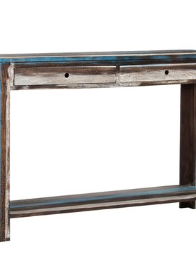 VidaXL Wandtafel vintage stijl 118x30x80 cm massief hout