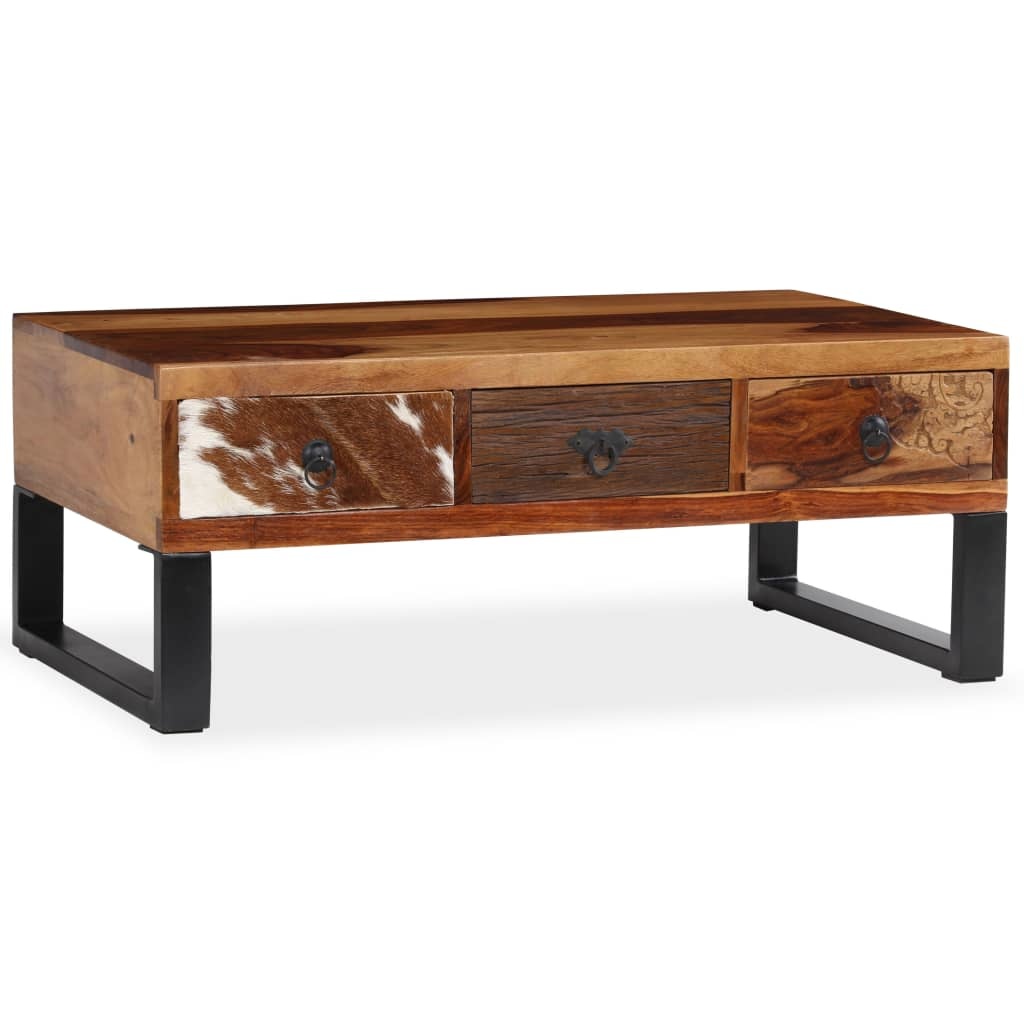 VidaXL Salontafel 90x50x35 cm massief sheeshamhout