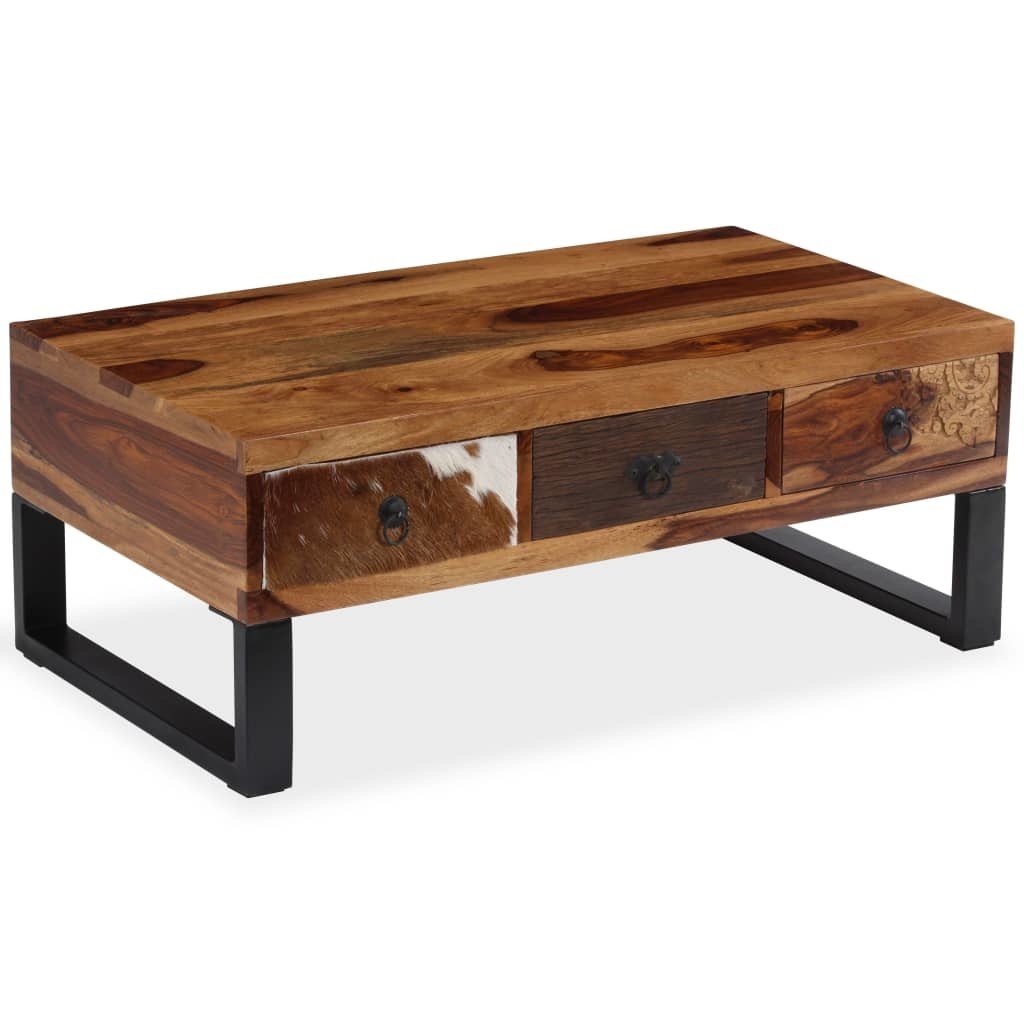 VidaXL Salontafel 90x50x35 cm massief sheeshamhout