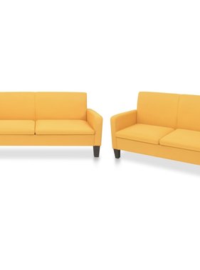 VidaXL 2-delig Bankstel stof geel