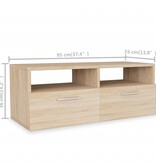 vidaXL Tv-meubel 95x35x36 cm spaanplaat eikenkleurig