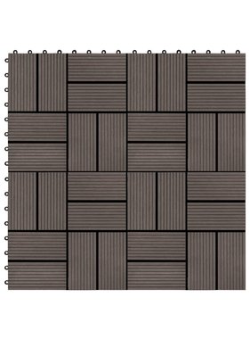 VidaXL 22 st Terrastegels 30x30 cm 2 m² HKC donkerbruin