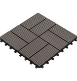 VidaXL 22 st Terrastegels 30x30 cm 2 m² HKC donkerbruin