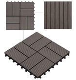 VidaXL 22 st Terrastegels 30x30 cm 2 m² HKC donkerbruin
