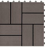 VidaXL 22 st Terrastegels 30x30 cm 2 m² HKC donkerbruin