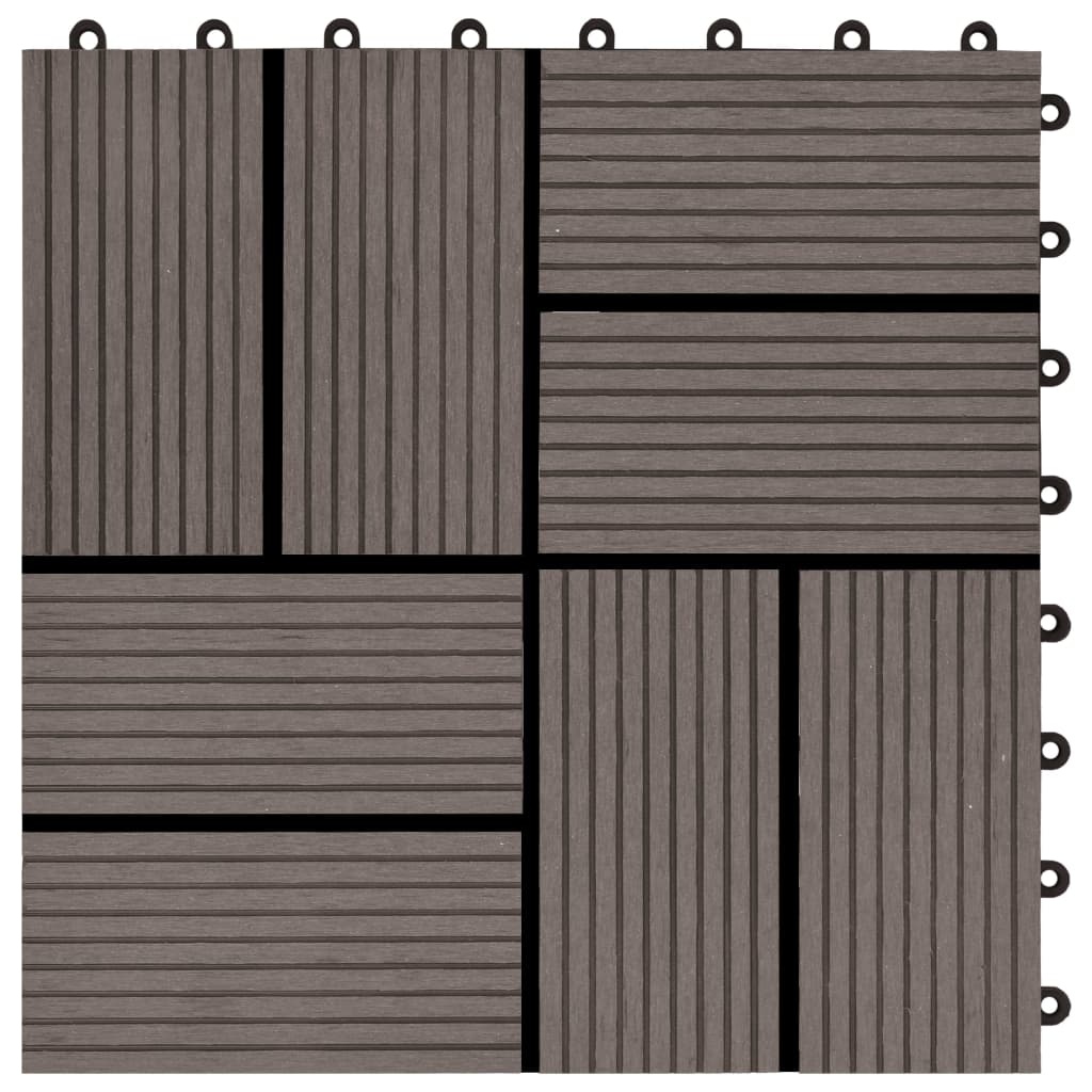 vidaXL 22 st Terrastegels 30x30 cm 2 m² HKC donkerbruin