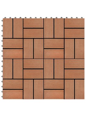 vidaXL 22 st Terrastegels 30x30 cm 2 m² HKC teakkleur