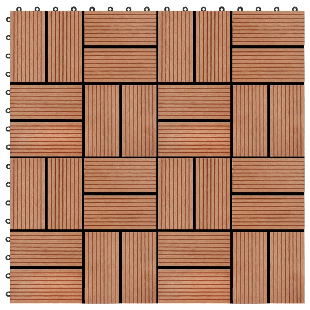 vidaXL 22 st Terrastegels 30x30 cm 2 m² HKC teakkleur