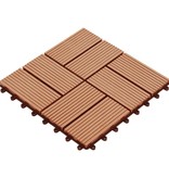 vidaXL 22 st Terrastegels 30x30 cm 2 m² HKC teakkleur