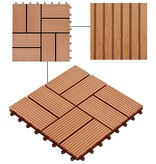 VidaXL 22 st Terrastegels 30x30 cm 2 m² HKC teakkleur