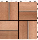 VidaXL 22 st Terrastegels 30x30 cm 2 m² HKC teakkleur