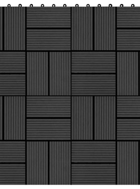 VidaXL 22 st Terrastegels 30x30 cm 2 m² HKC zwart