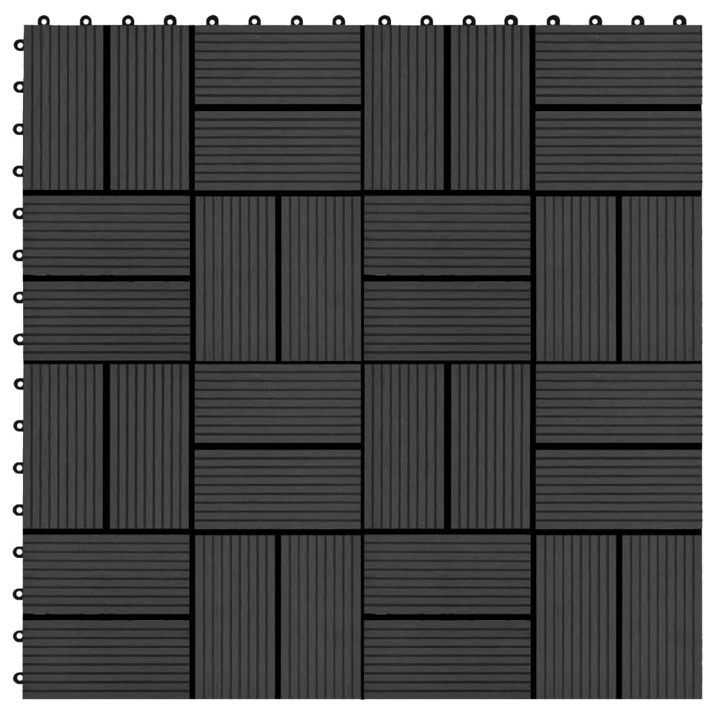 VidaXL 22 st Terrastegels 30x30 cm 2 m² HKC zwart