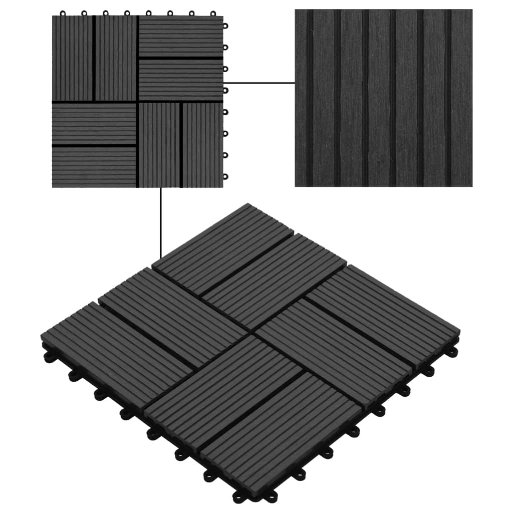 vidaXL 22 st Terrastegels 30x30 cm 2 m² HKC zwart