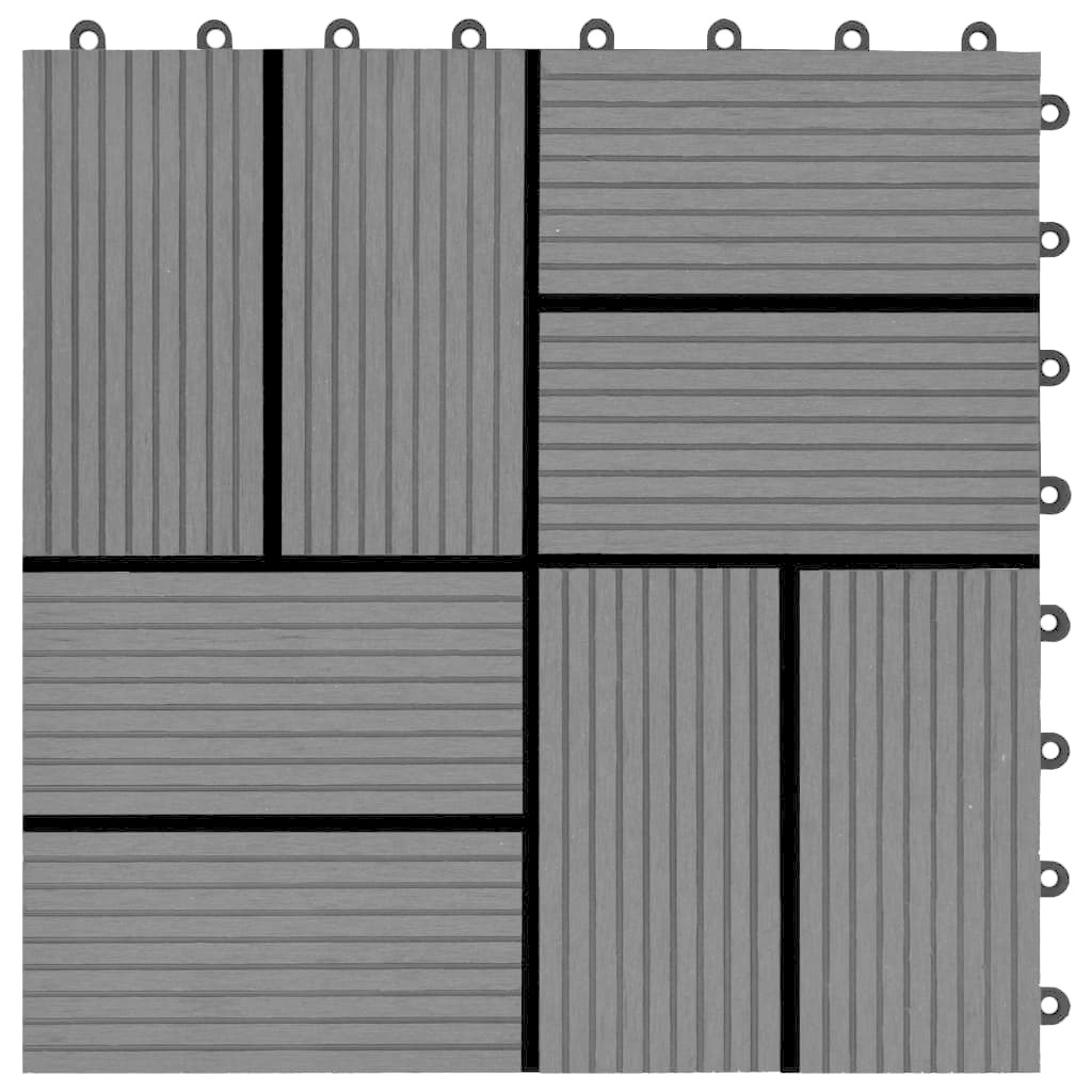 VidaXL 22 st Terrastegels 30x30 cm 2 m² HKC zwart